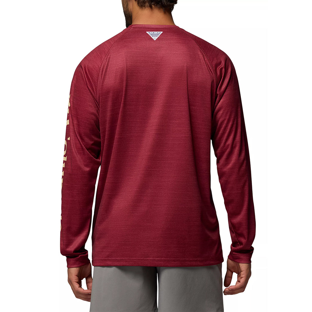 Columbia Men's Seminole Logo Terminal Tackle Long Sleeve T-shirt - Garnet