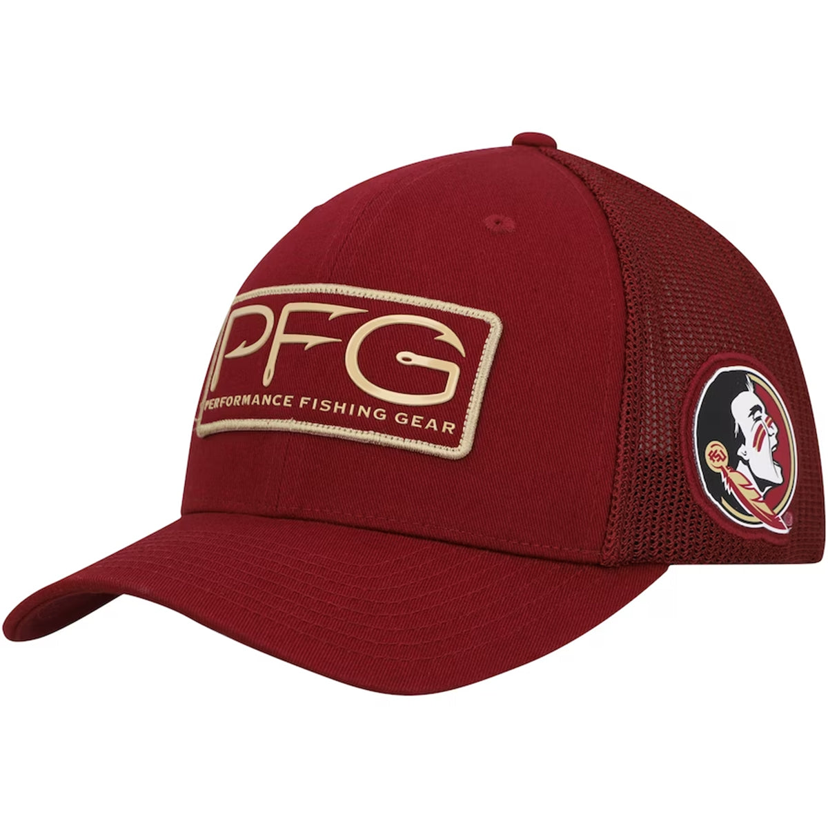 Columbia Seminole Logo PFG Mesh Hooks Ball Stretch Fit Cap - Garnet –  Garnet & Gold