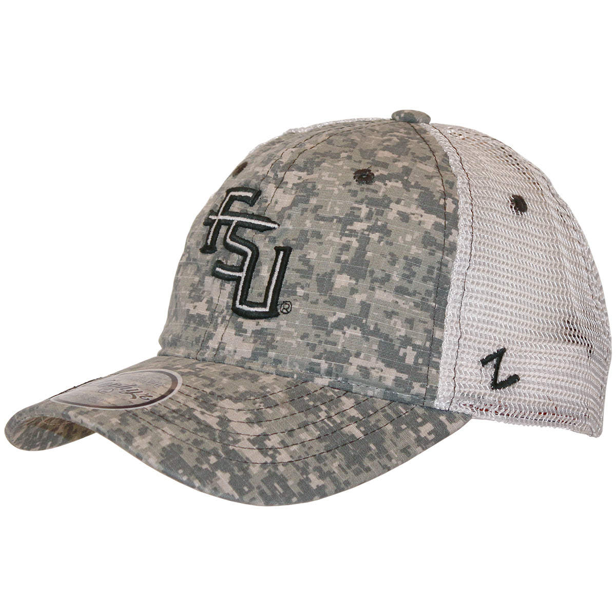 Zephyr Stacked FSU Logo OHT Adjustable Trucker - Digital Camo – Garnet &  Gold