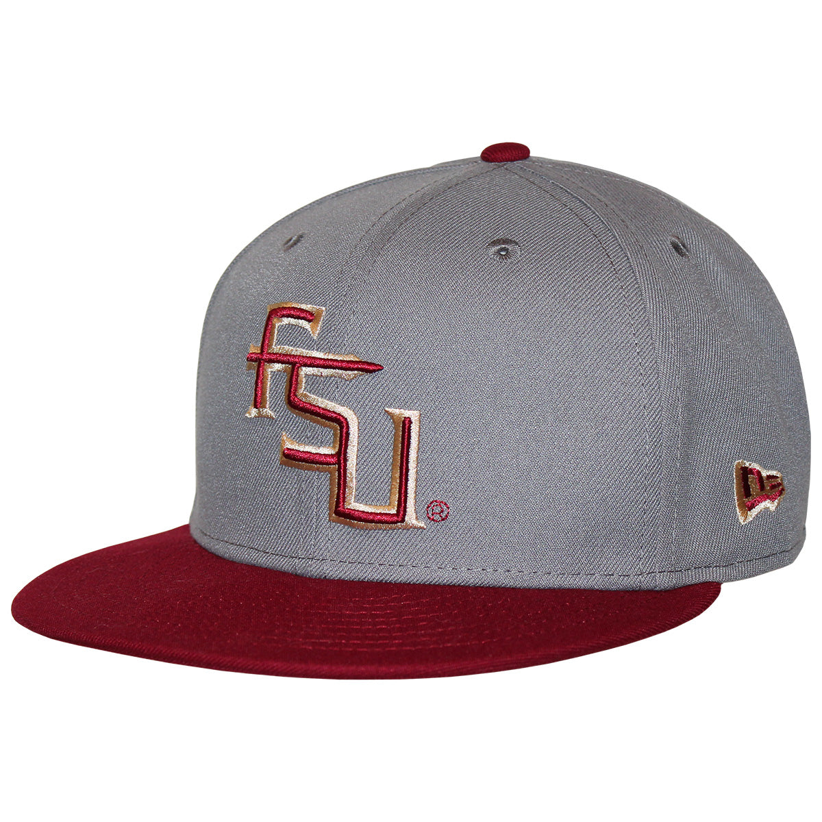 New Era Stacked FSU Logo 950 Flat Bill Snapback Cap - Grey/Garnet
