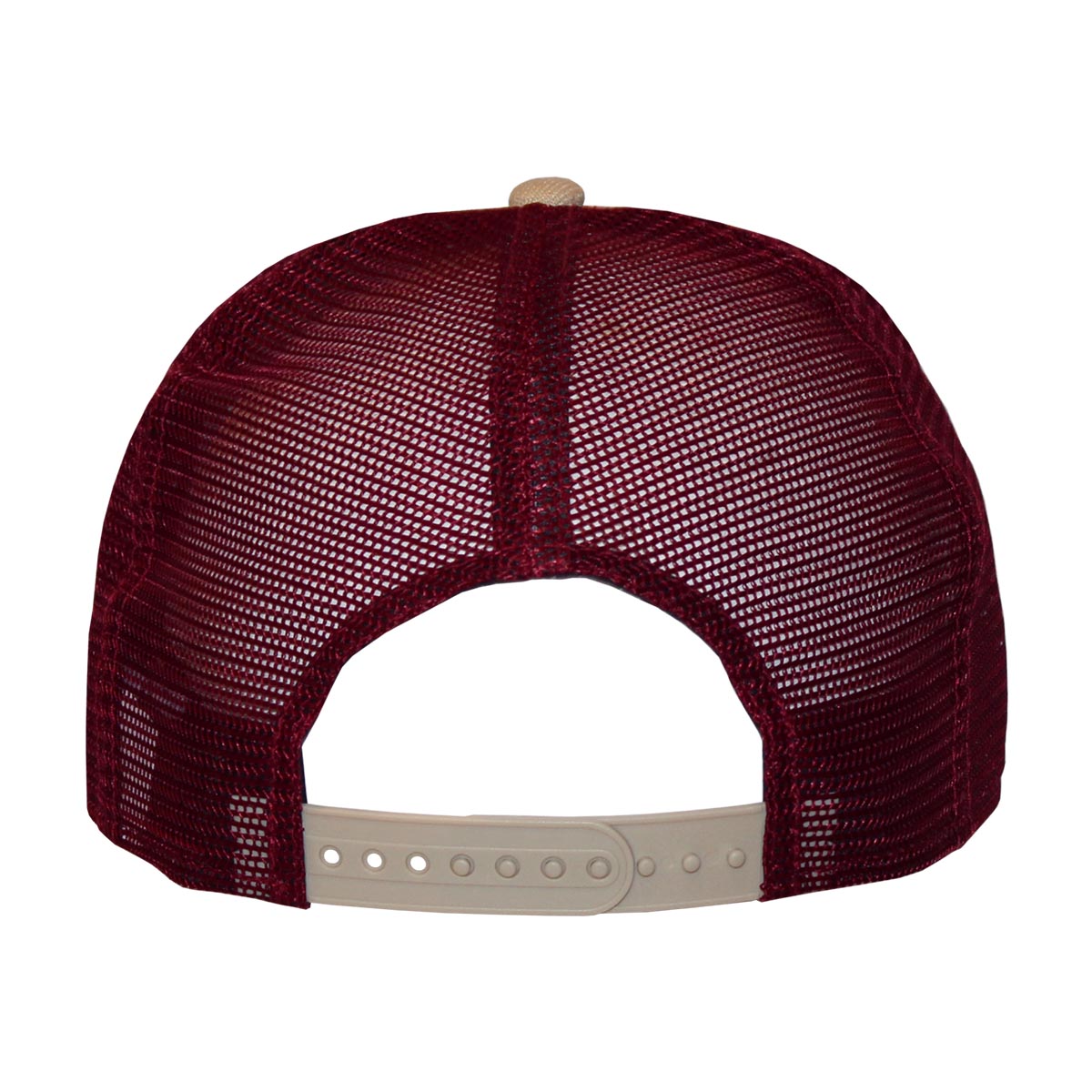 New Era Men's Seminole Logo/Florida State Seminoles Stripe Design 950AF Adjustable Trucker - Ivory/Garnet