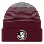 New Era Seminole Logo Cuffed Gradient Stripe Knit - Garnet/Grey