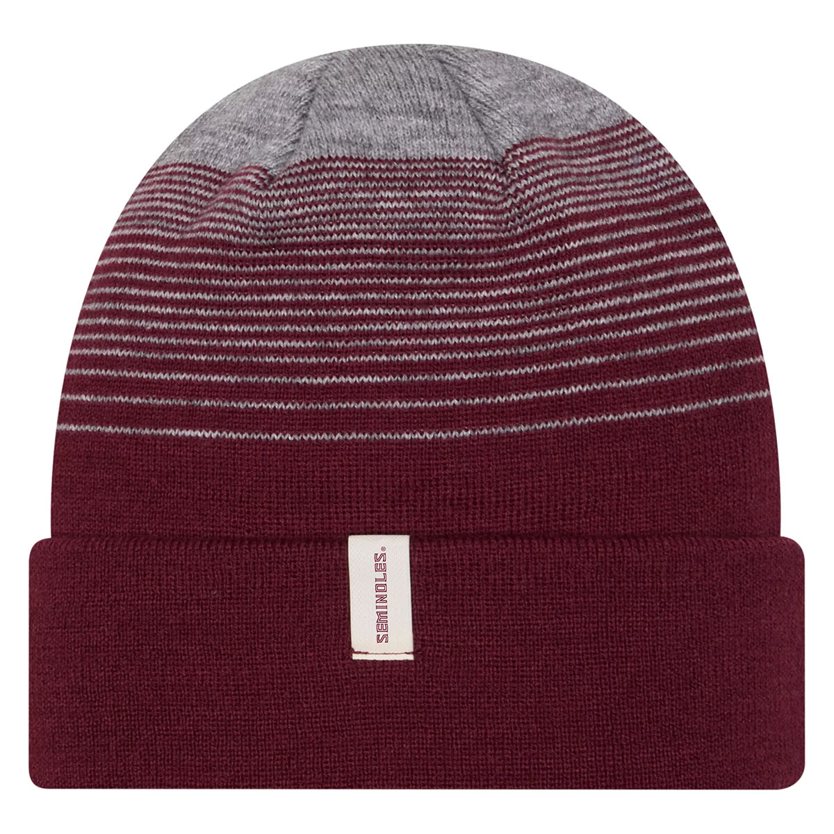 New Era Seminole Logo Cuffed Gradient Stripe Knit - Garnet/Grey