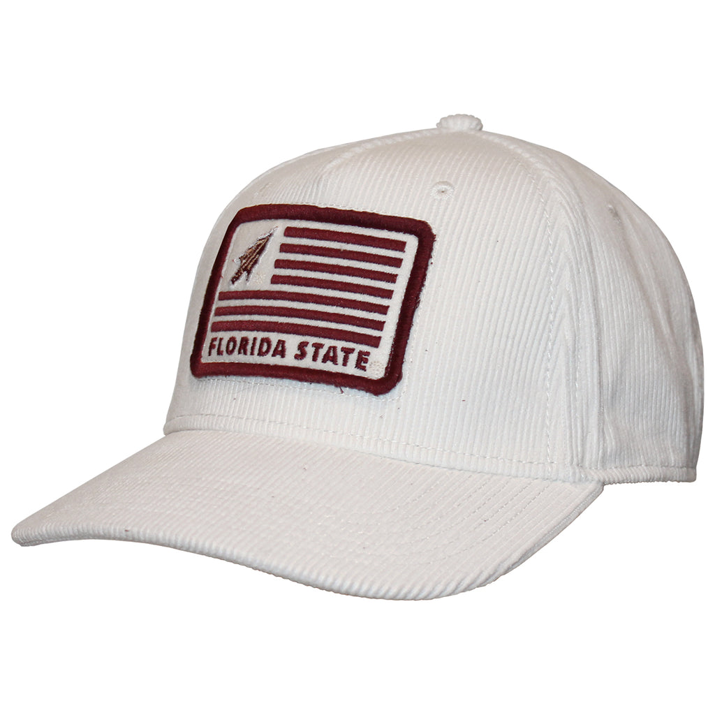 Legacy Men's Arrowhead/Florida State Flag Patch High Crown Corduroy Hat - Ivory