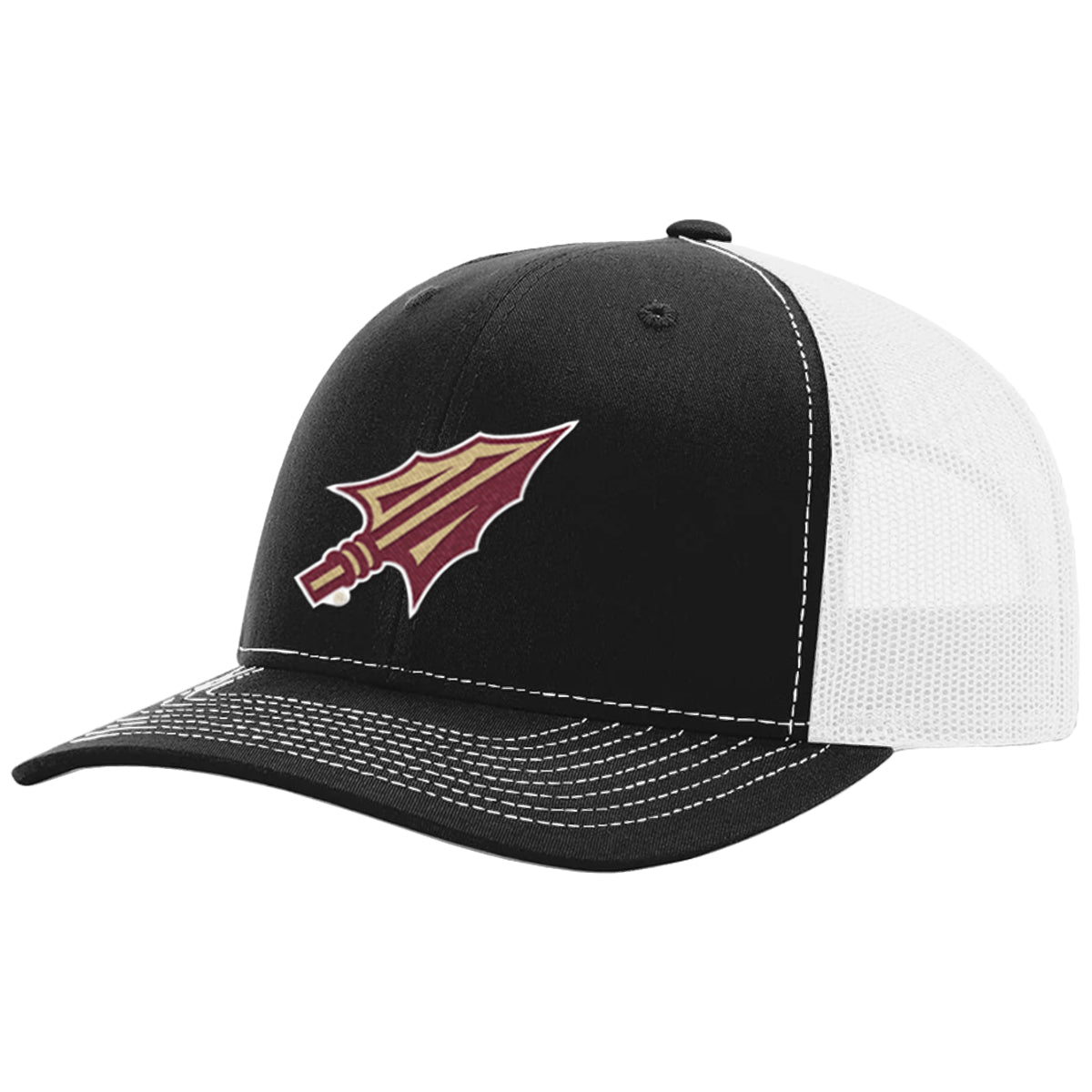 Uscape Richardson Men's Arrowhead Patch Adjustable Trucker Hat - Black/White