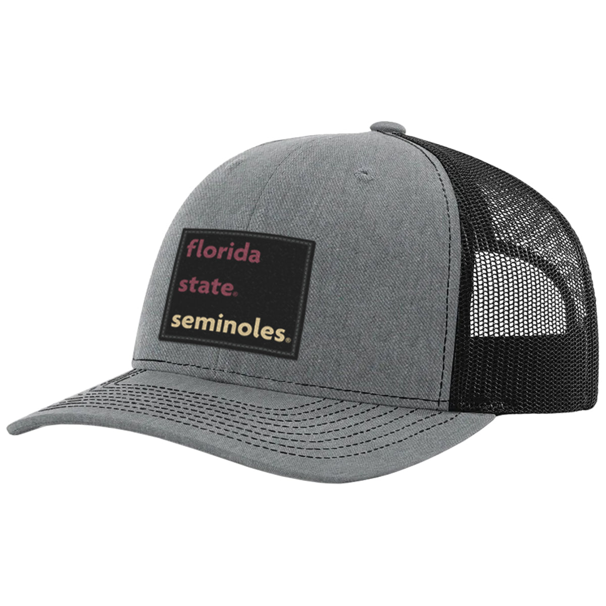 Uscape Richardson Men's Florida State Seminoles 112 Adjustable Trucker Hat - Heather Grey/Black