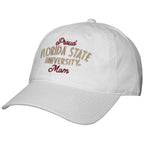 The Game Women's Proud Florida State University Mom Adjustable Garment Washed Hat - White