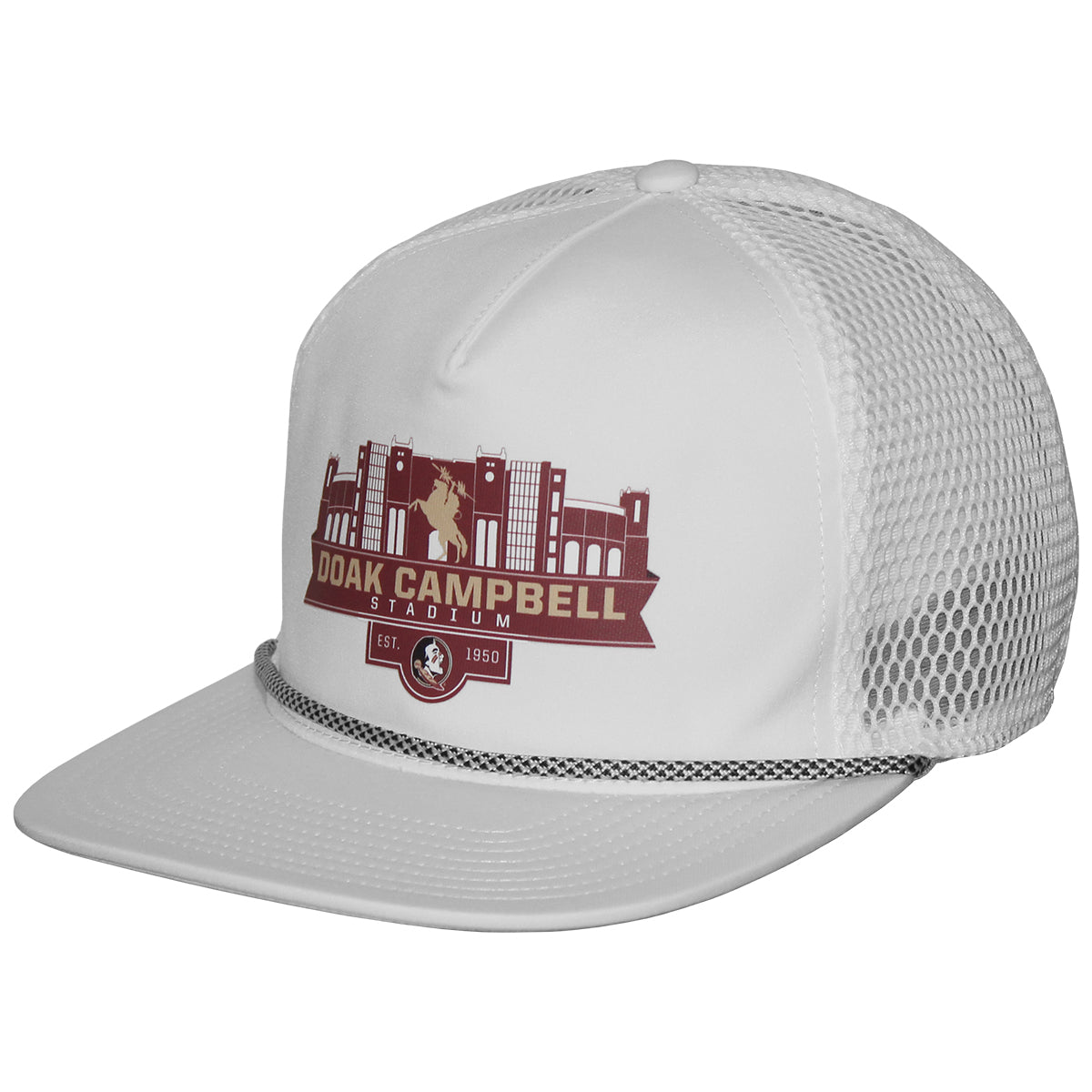 Legacy Men's Doak Campbell Stadium Design Adjustable Front 9 Trucker - White