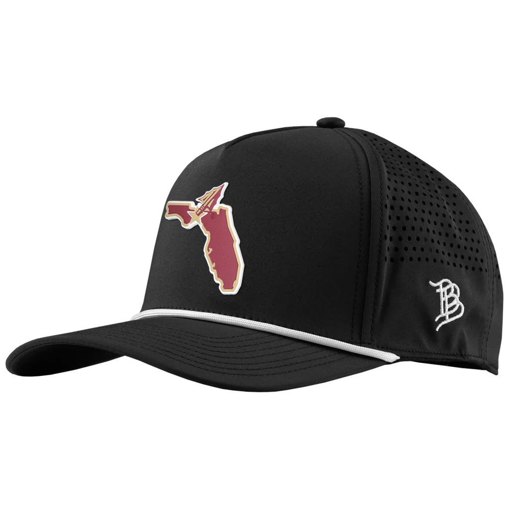 Branded Bills Men's PVC State of Florida Arrowhead Design Adjustable Hat - Black