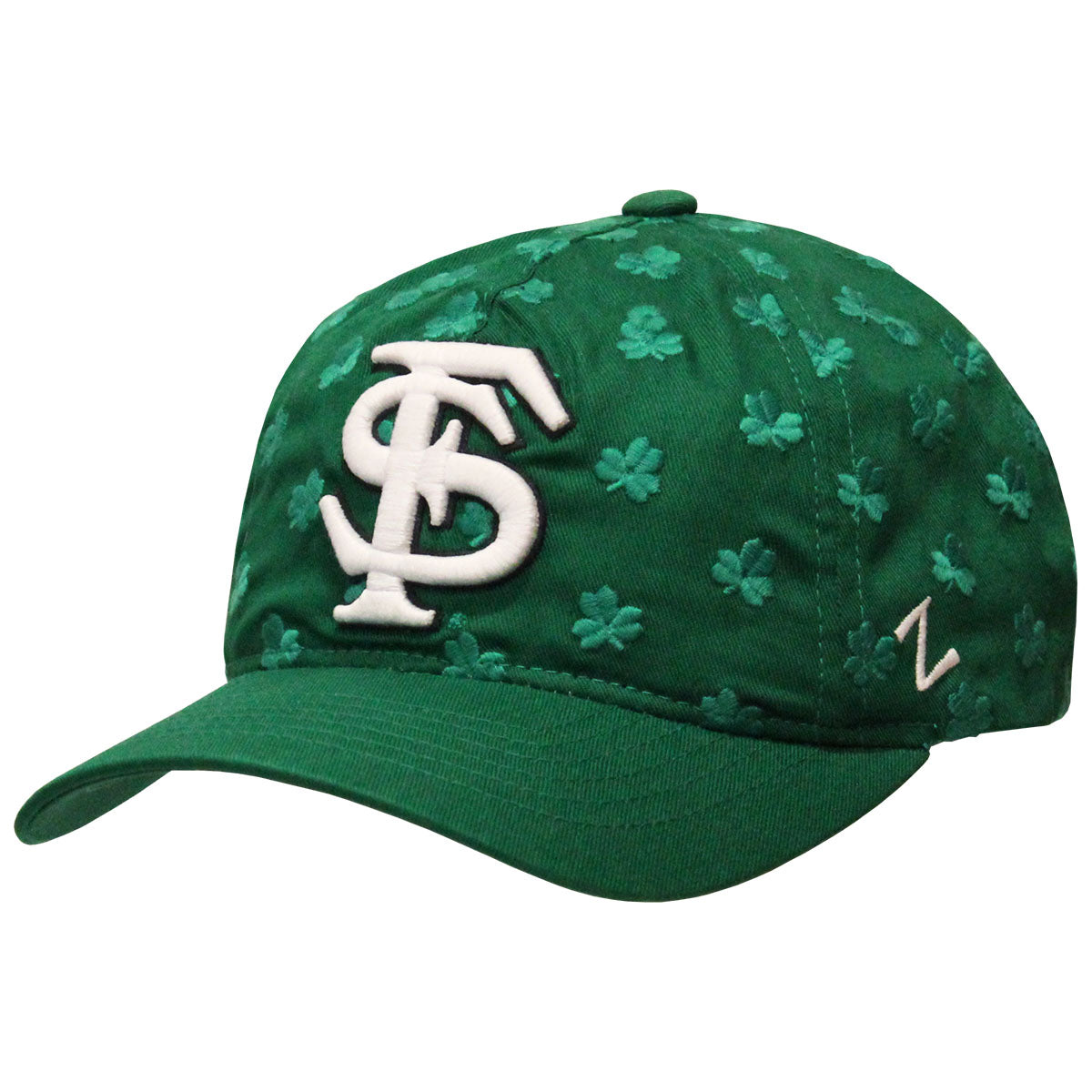 Zephyr Men's Interlocking FS Shamrock Design Adjustable Hat - Kelly Green