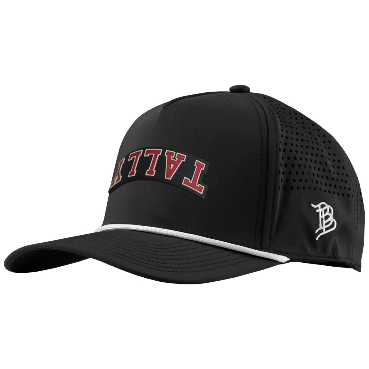 Branded Bills Upside Down Tally Adjustable Curved 5 Panel Rope Hat - Black
