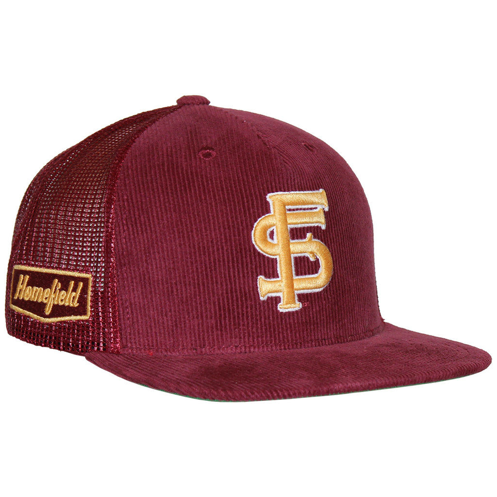 Homefield Men's Vault Interlocking FS Adjustable Corduroy Trucker - Garnet