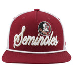 Zephyr Men's Seminole Logo/Seminoles Adjustable Flat Bill Trucker Hat - Garnet/White