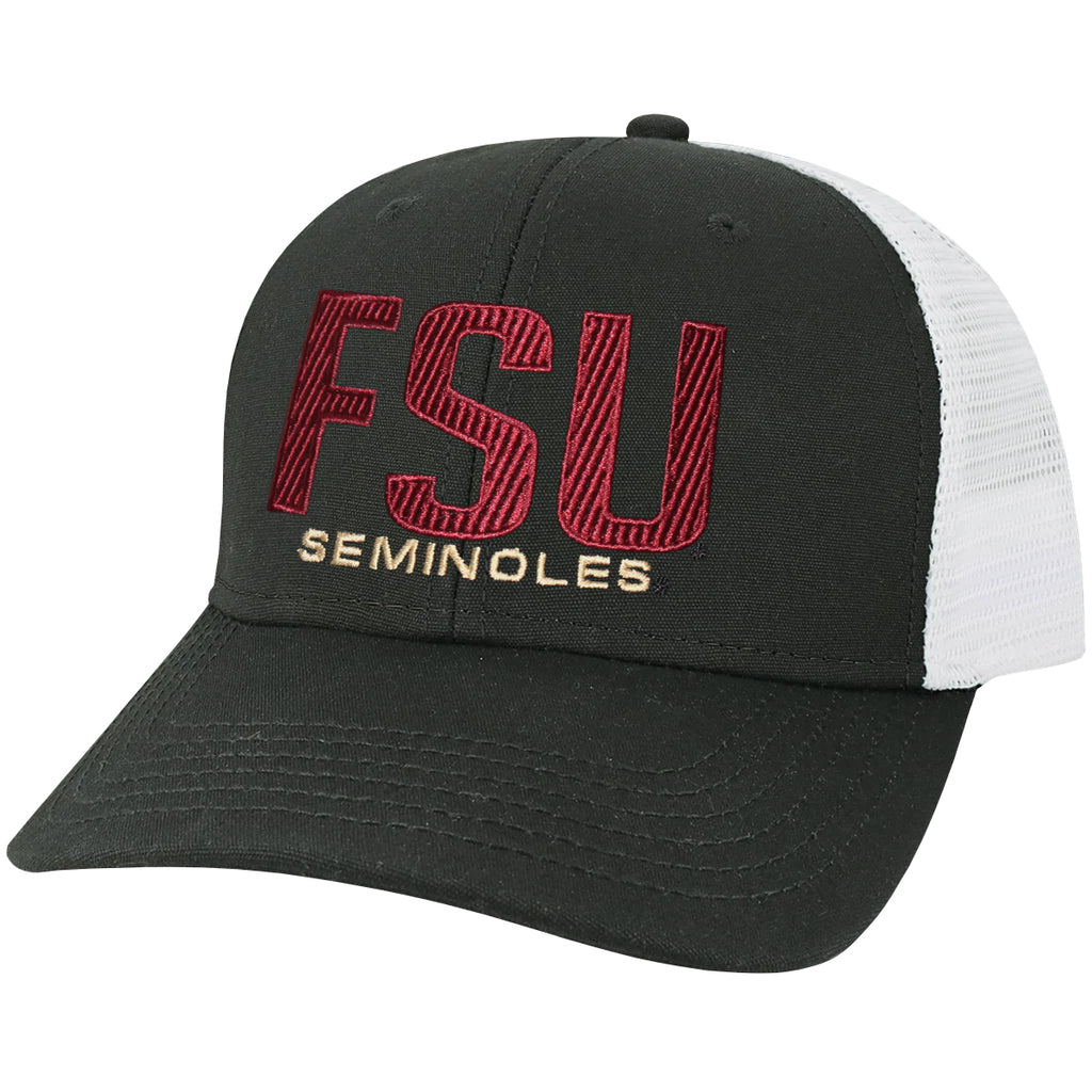 Legacy Men's FSU Seminoles Adjustable Mid Profile Trucker Hat - Black/White