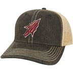 Legacy Men's Arrowhead Logo Adjustable Washed Mid Profile Trucker Hat - Black