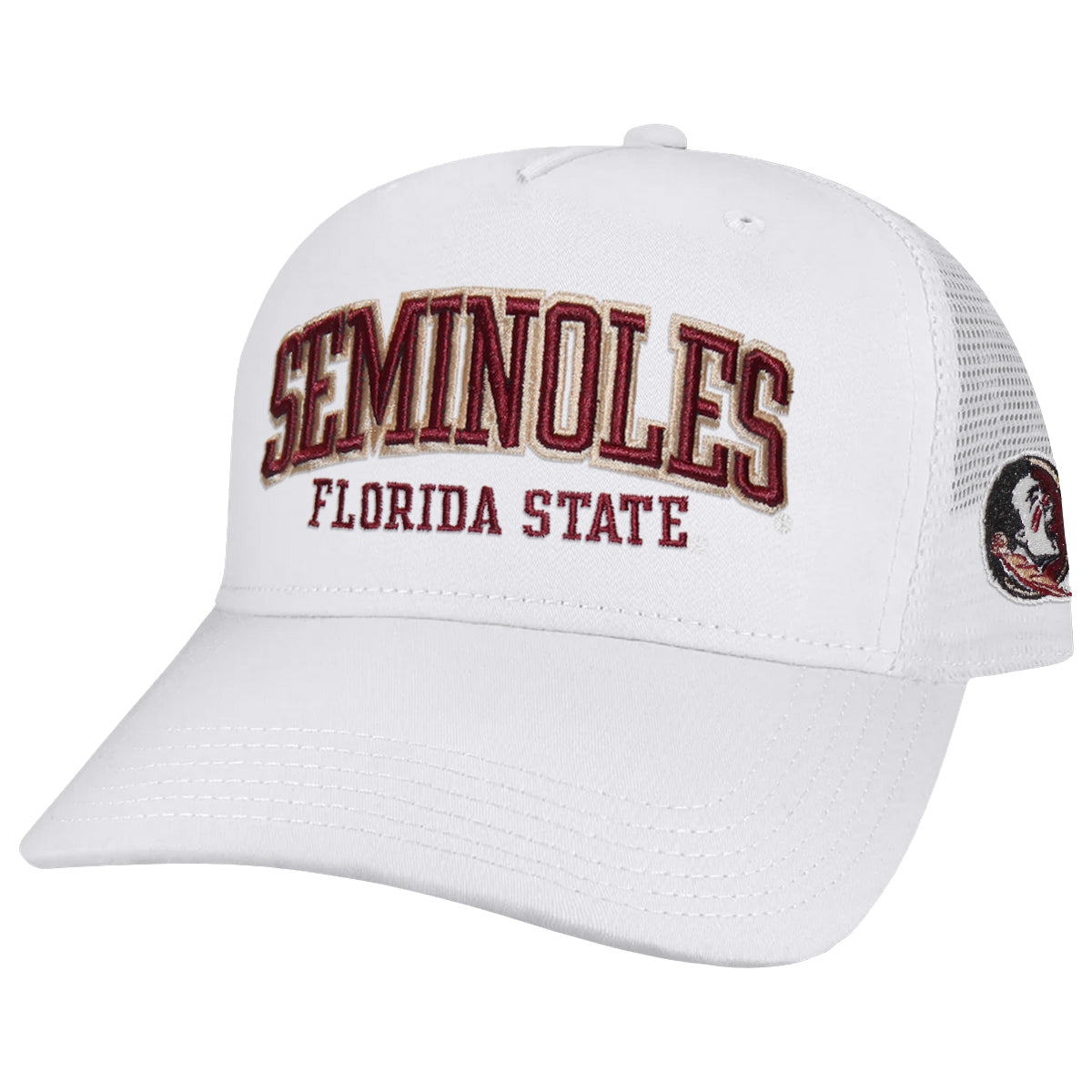 Legacy Men's Seminoles Florida State/Seminole Logo Adjustable Snapback Trucker Hat - White