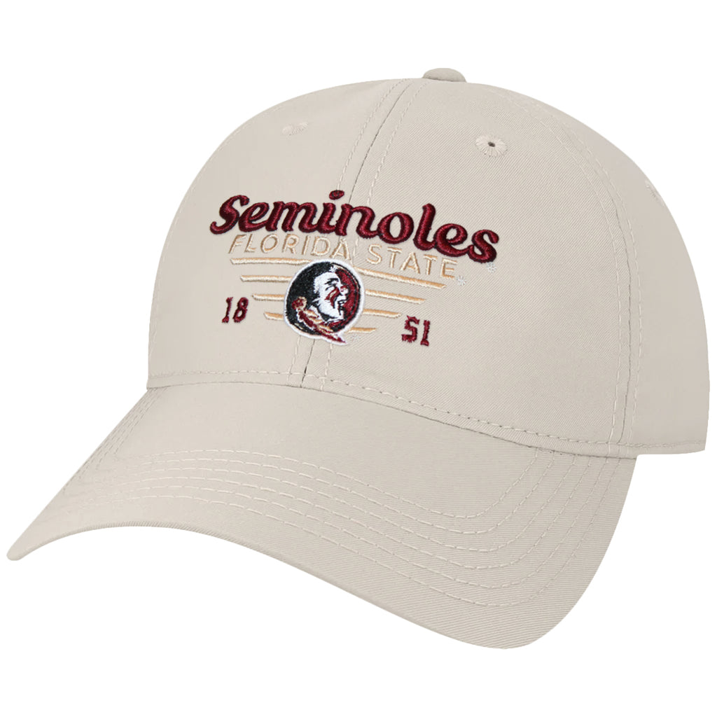 Legacy Men's Seminoles Florida State/Seminole Logo Adjustable Cool Fit Hat - Stone