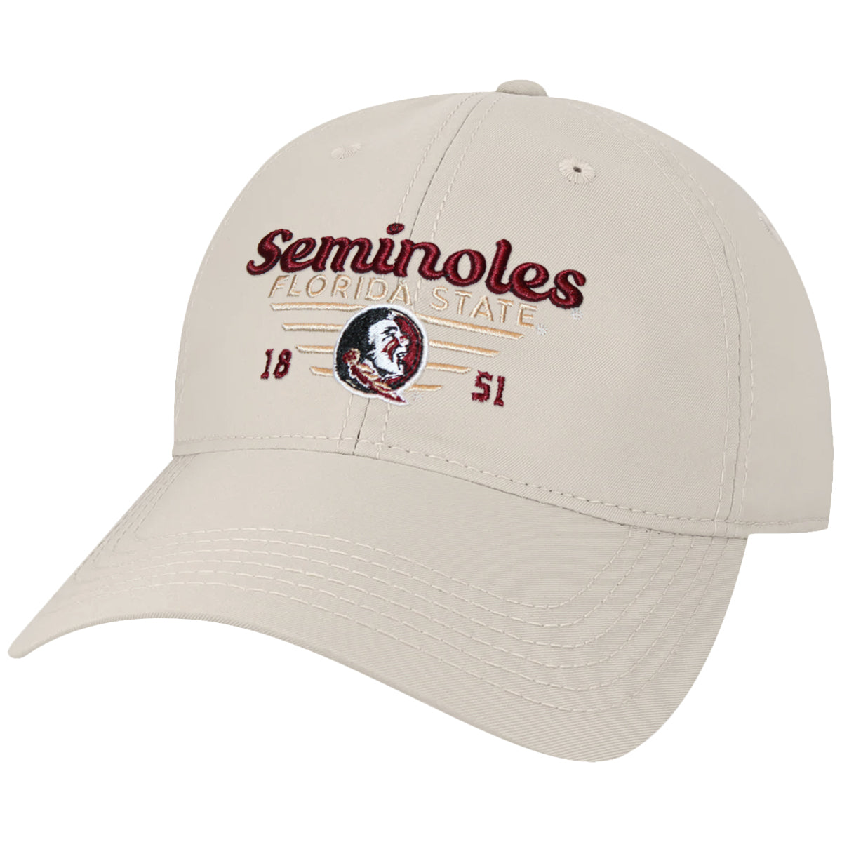 Legacy Men's Seminoles Florida State/Seminole Logo Adjustable Cool Fit Hat - Stone