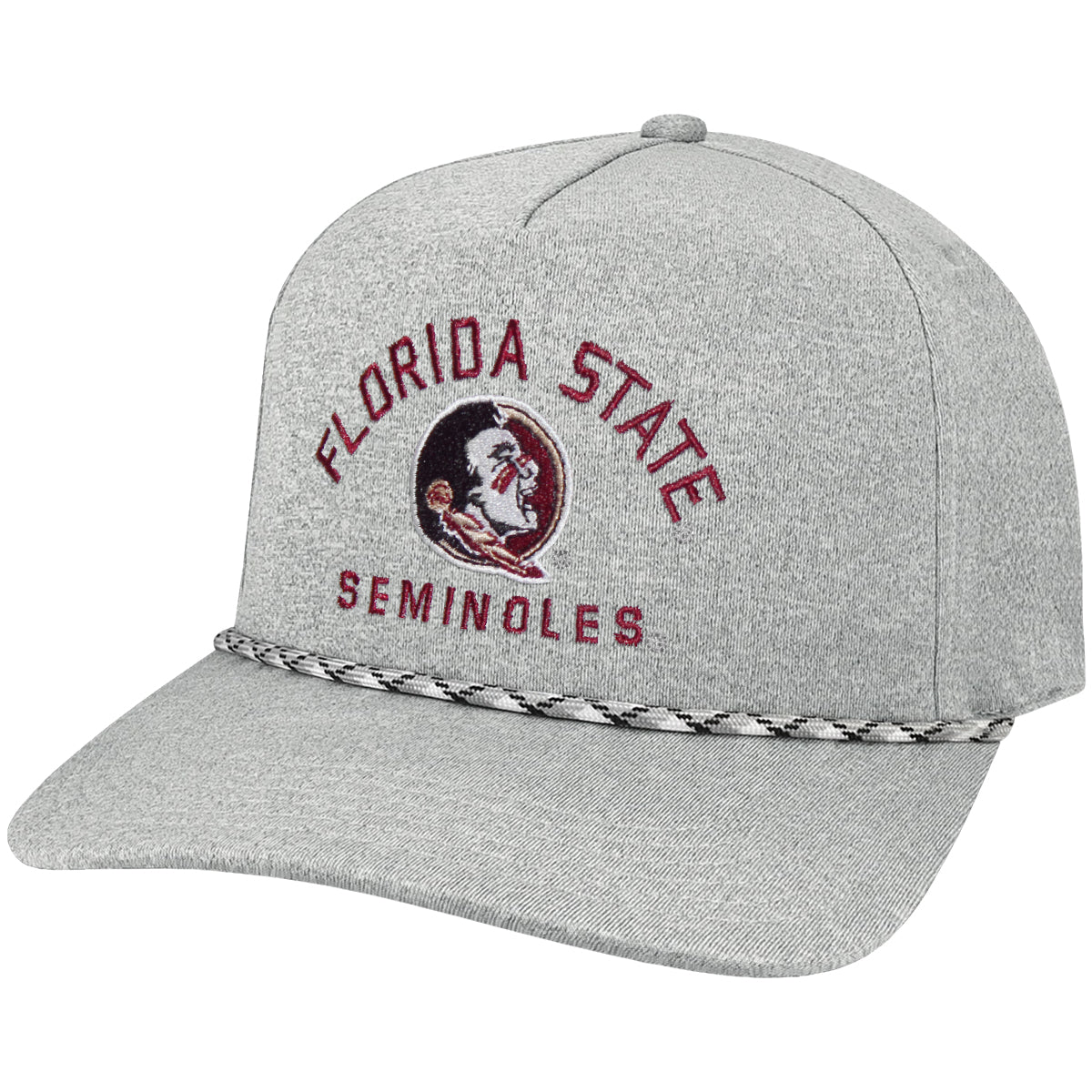 Legacy Men's Florida State Seminoles/Seminole Logo Adjustable Caddy Rope Hat - Heather Grey