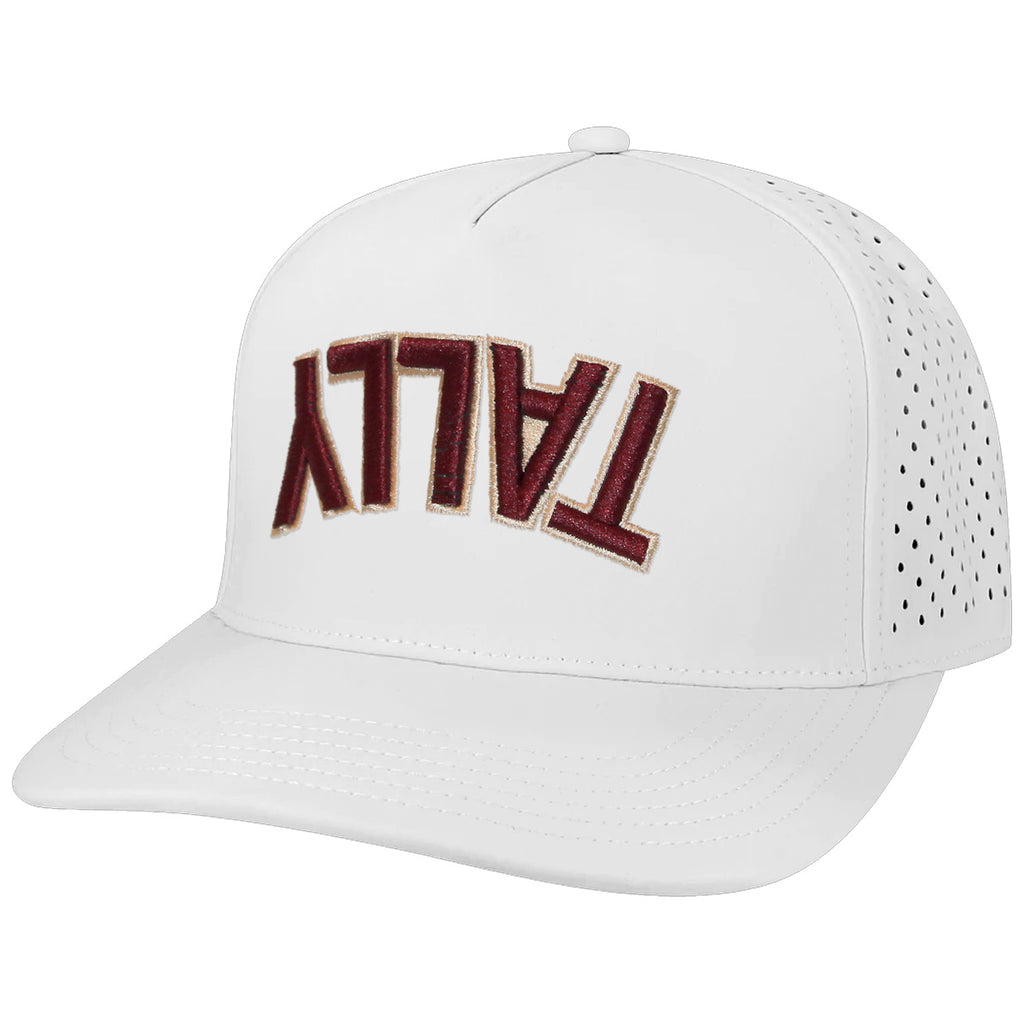 Legacy Men's Upside down Tally Design Adjustable 5-Panel Hat - White