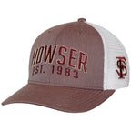 League Men's Howser/FS Design Adjustable Mid Profile Trucker - Melange Brown/White