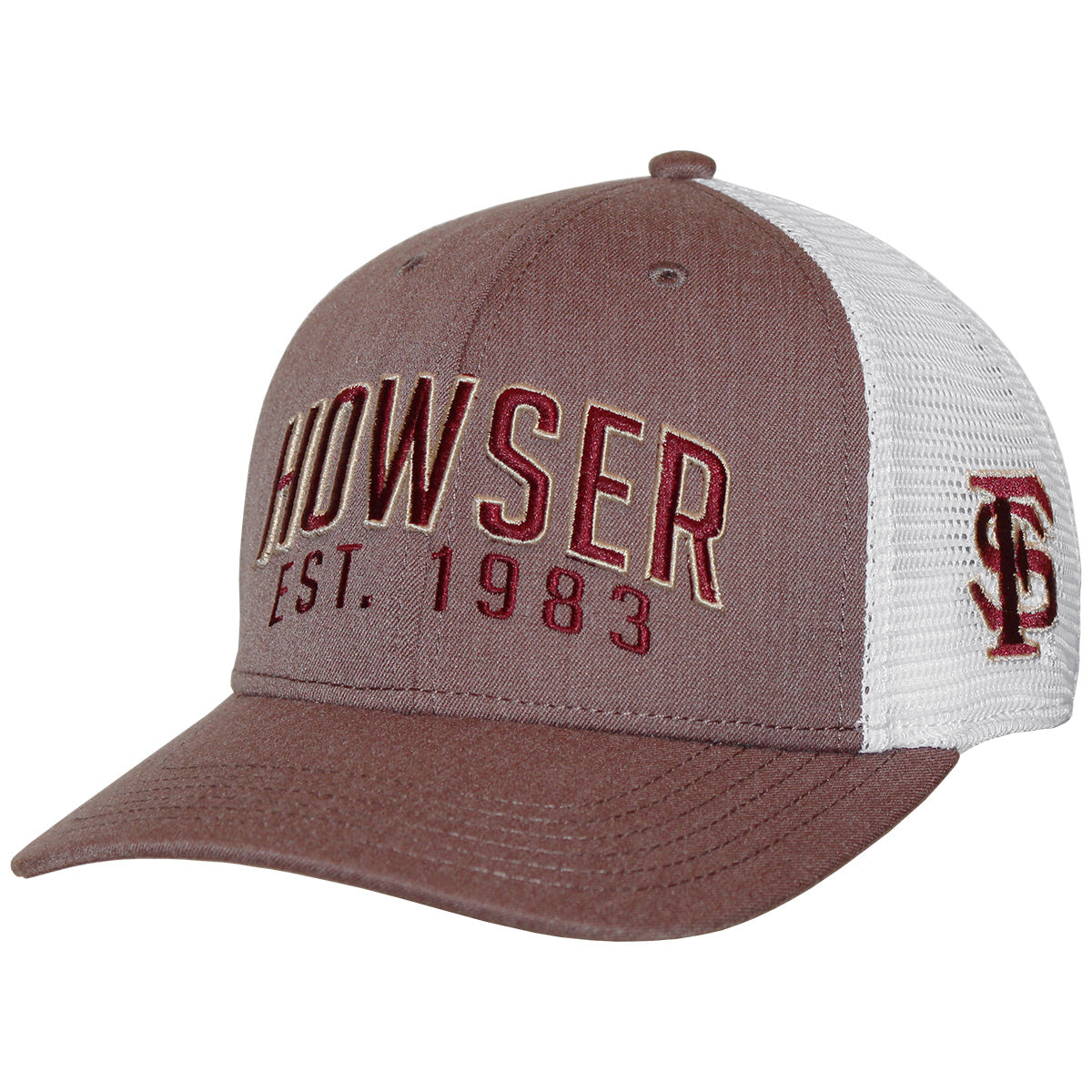 League Men's Howser/FS Design Adjustable Mid Profile Trucker - Melange Brown/White