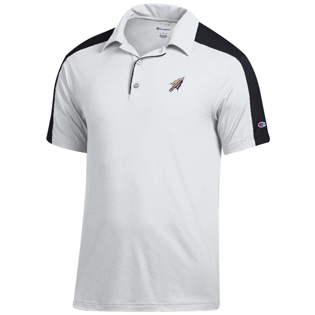 Champion Men's Arrowhead Logo Colorblock Polo - White/Black
