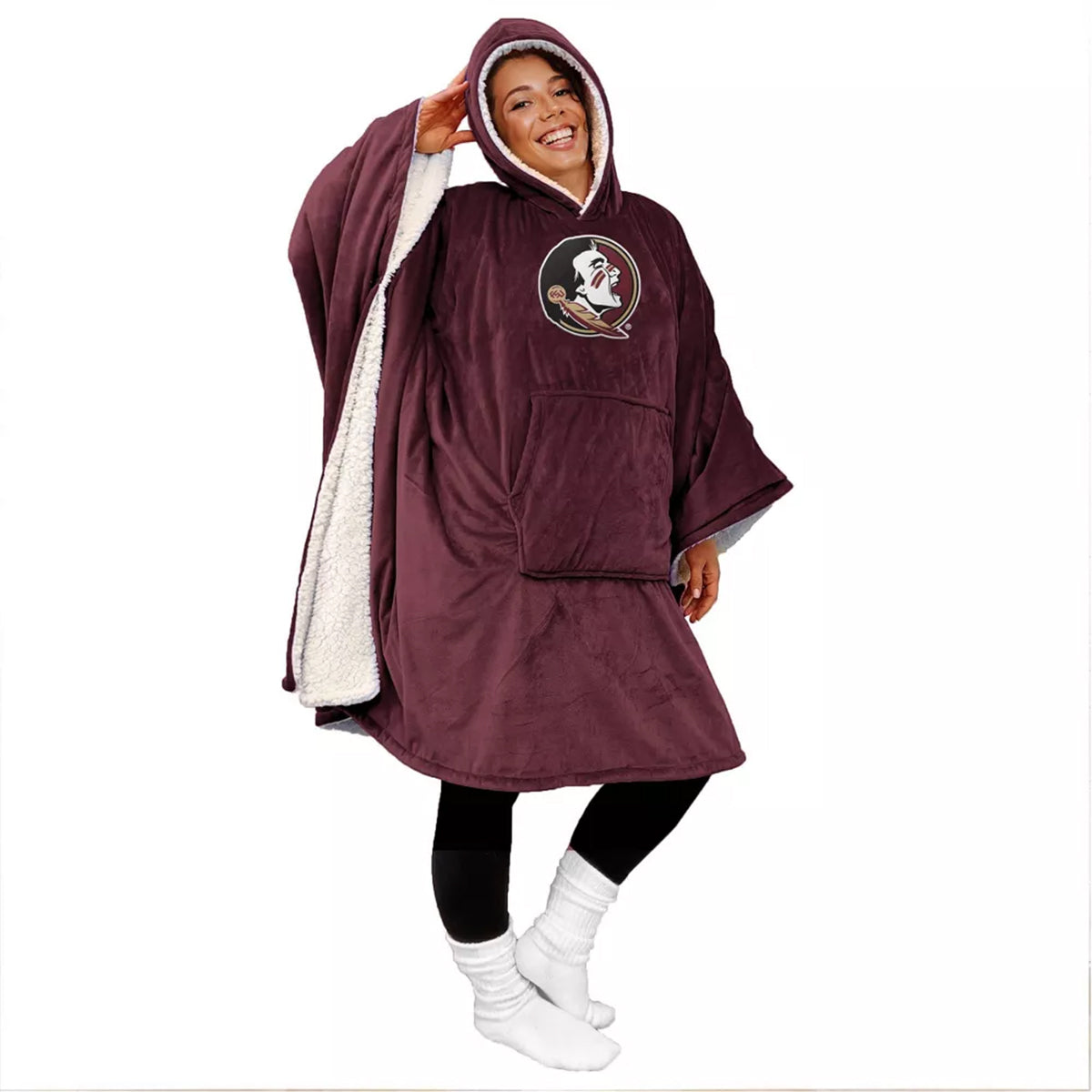 Pegasus Seminole Logo 60x80 Fleece Hooded Cozy - Garnet