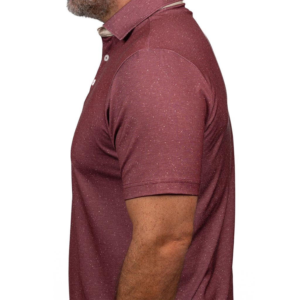 Campus Course Men's 3-Butrton Polo - Garnet