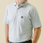 B.Draddy Men's Seminole Logo Vin Polo - Grey Heather/White