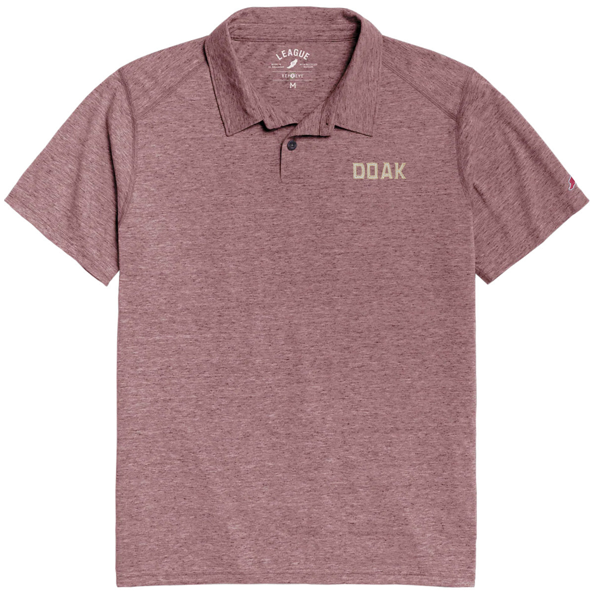 League Men's Doak Heathered Reclaim Polo - Heathered Maroon