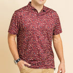 Warner Safari Men's All Over Seminole Safari Design Polo - Garnet
