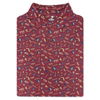 Warner Safari Men's All Over Seminole Safari Design Polo - Garnet