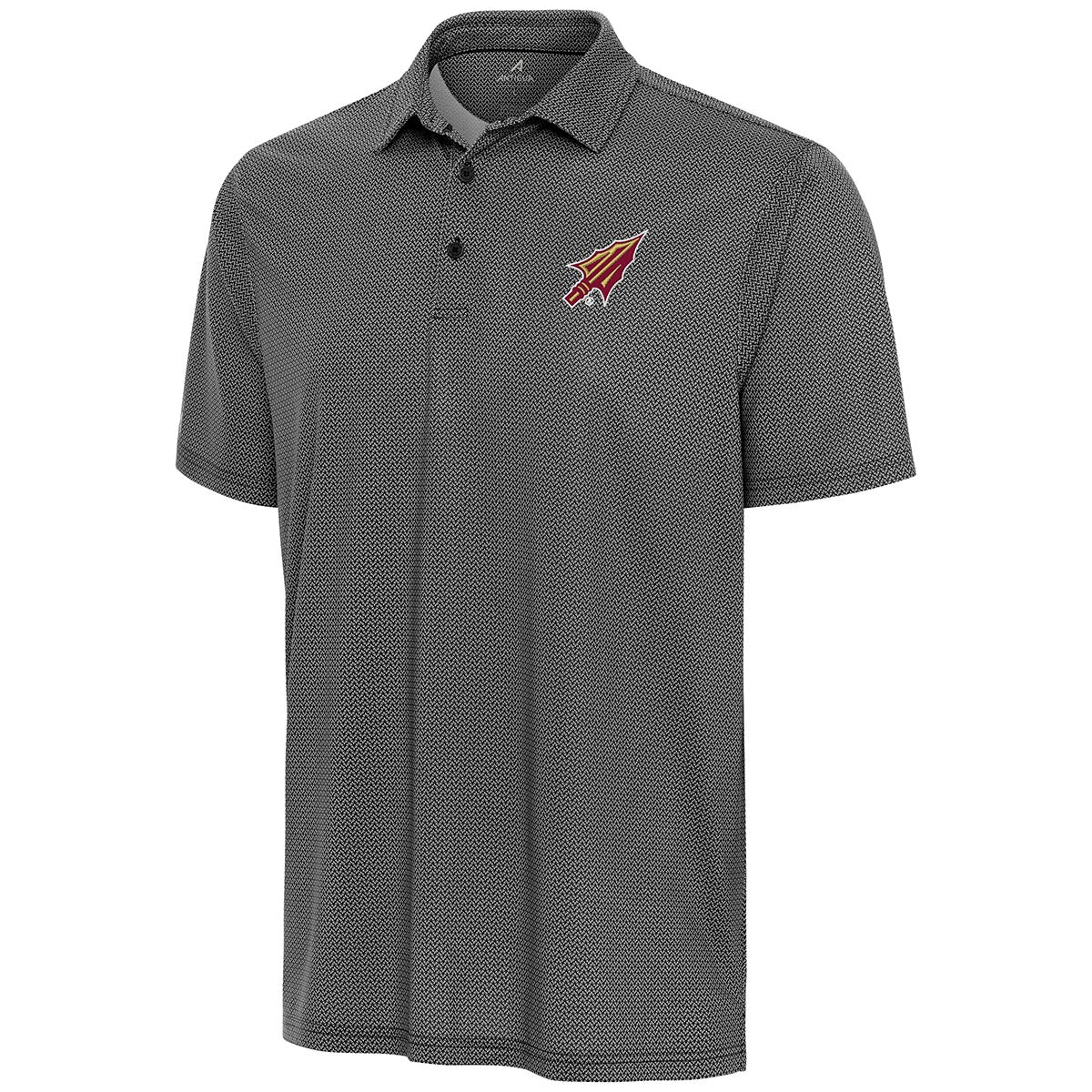 Antigua Men's Arrowhead Logo Fan Pattern Polo - Black