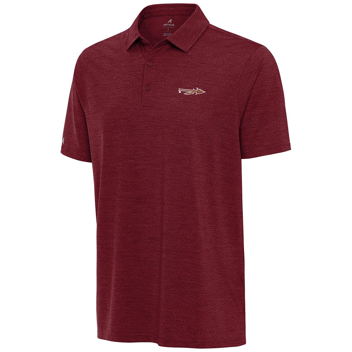 Antigua Men's Spear Logo Heathered Floral Pattern Print Polo - Garnet