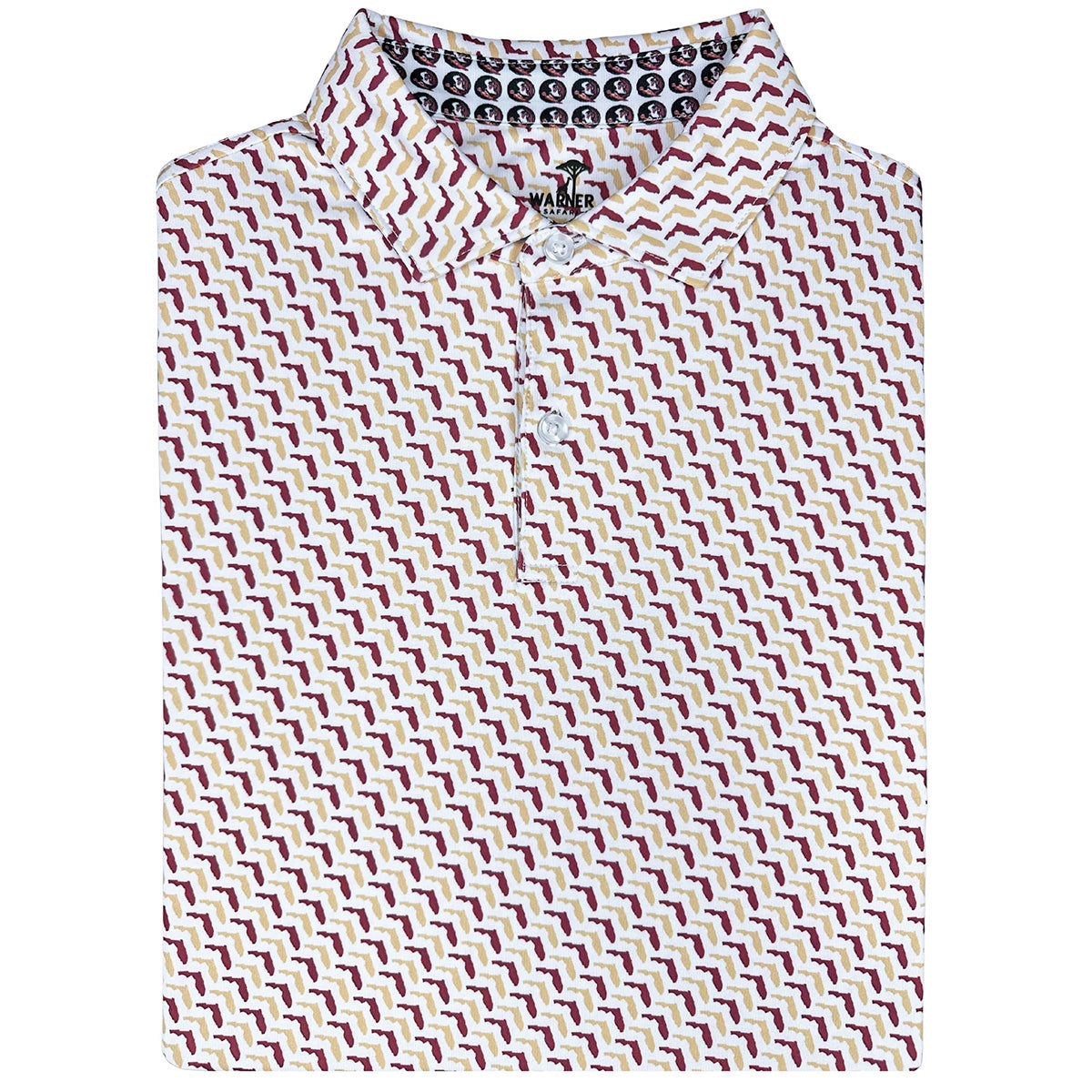 Warner Safari Men's State of Florida Sublimated Polo - White