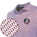 Warner Safari Men's Seminole Logo/State of Florida Sublimated Polo - White