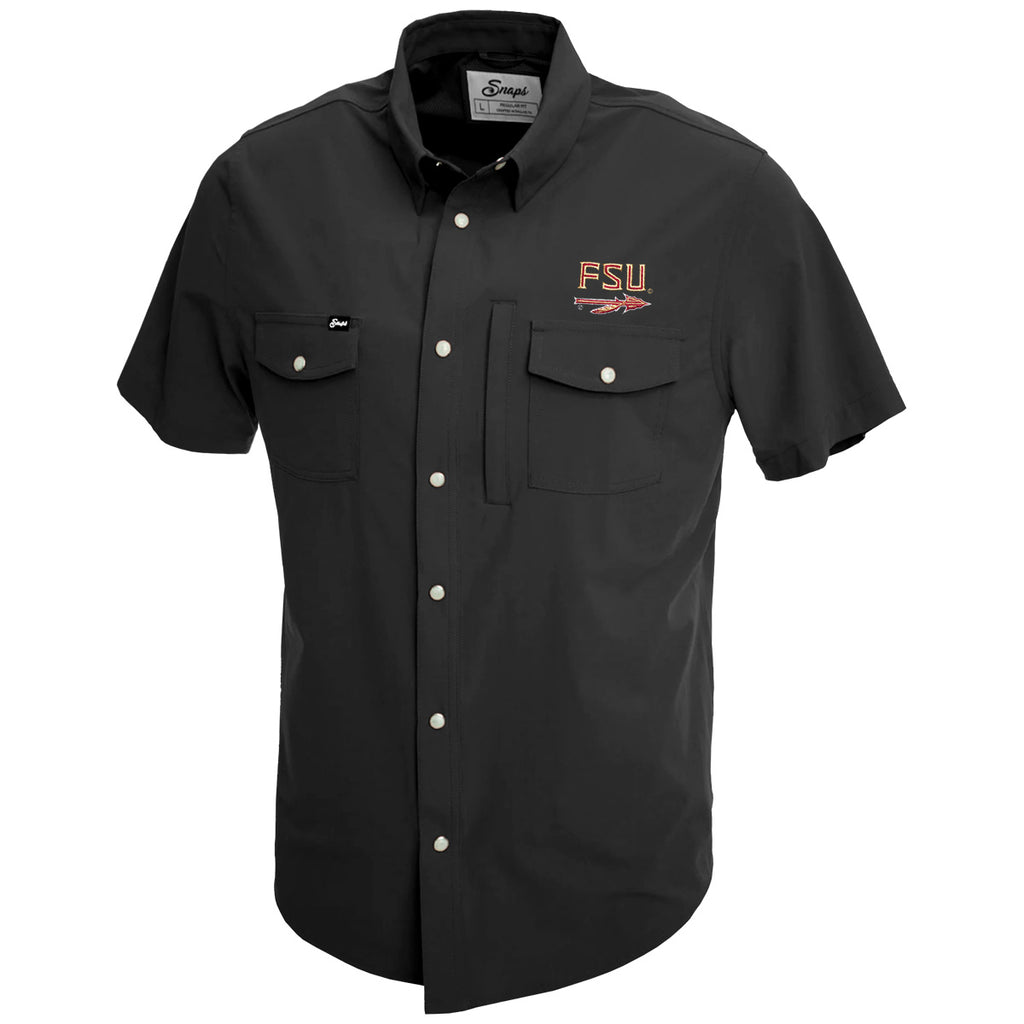 Snaps Men's FSU Spear Short Sleeve Tailgater Shirt - Black