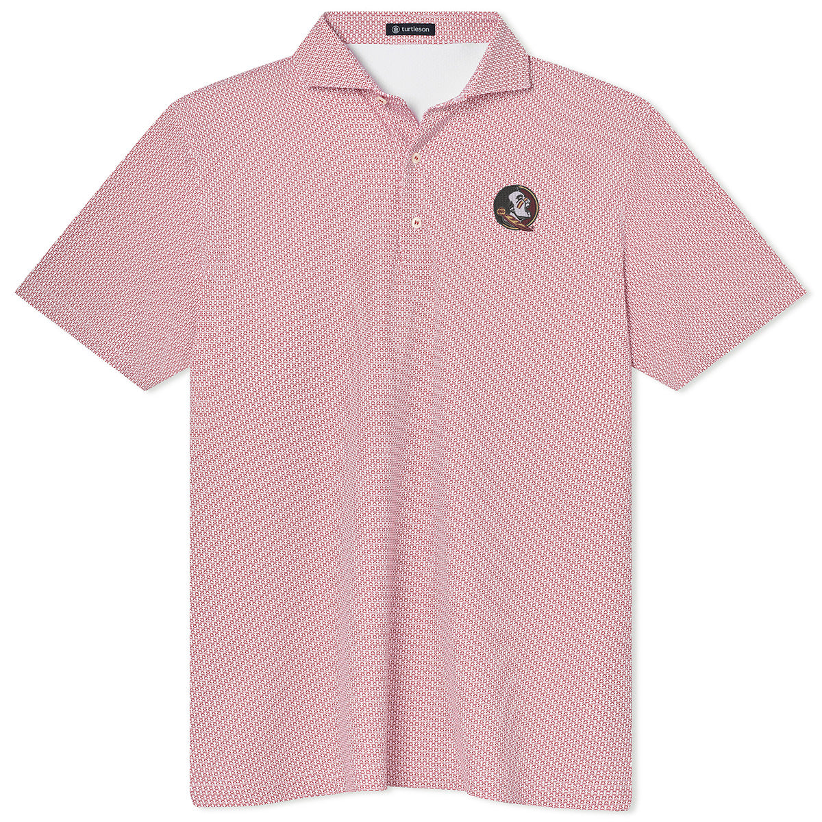 Turtleson Men's Seminole Logo Ozzie Pique Polo - Garnet/White