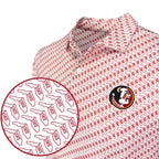 Warner Safari Men's Vault State of Florida Seminole Logo Design Sublimated Polo - White