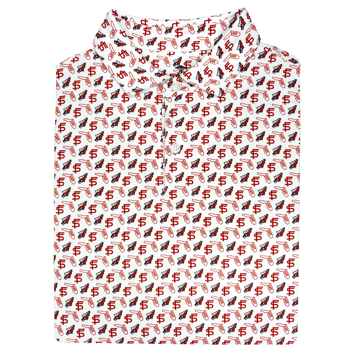 Warner Safari Men's Vault State of Florida/Arrowhead/FS Design Sublimated Polo - White