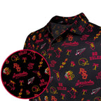 Warner Safari Men's All Over Vault Design Sublimated Polo - Black