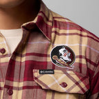 Columbia Men's Seminole Logo Flare Gun Flannel Shirt - Garnet/Gold