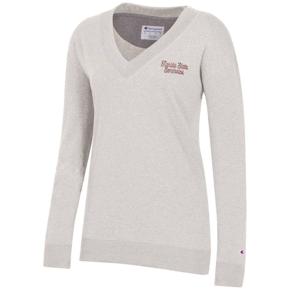 Champion v sales neck sweatshirt