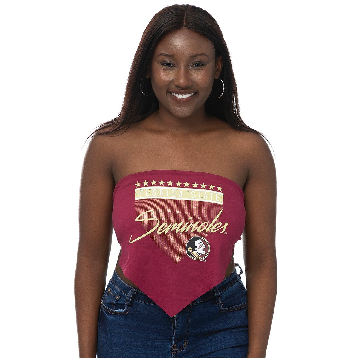 ZooZatz Women's Florida State Seminoles/Seminole Logo Design Tie-Back Bandeau - Garnet