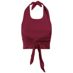 Hype & Vice Women's Unconquered Silhouette Tie Halter - Garnet