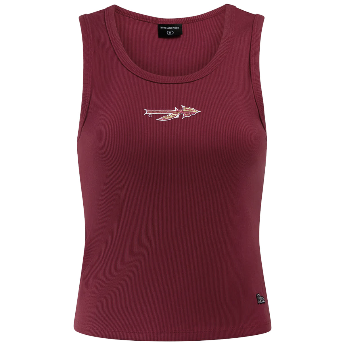 Hype & Vice Women's Spear Logo Ribbed Tank - Garnet