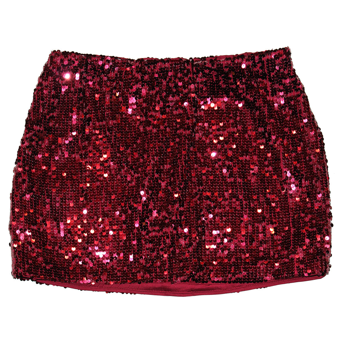Hype & Vice Women's Noles Design Sequin Mini Skirt - Garnet