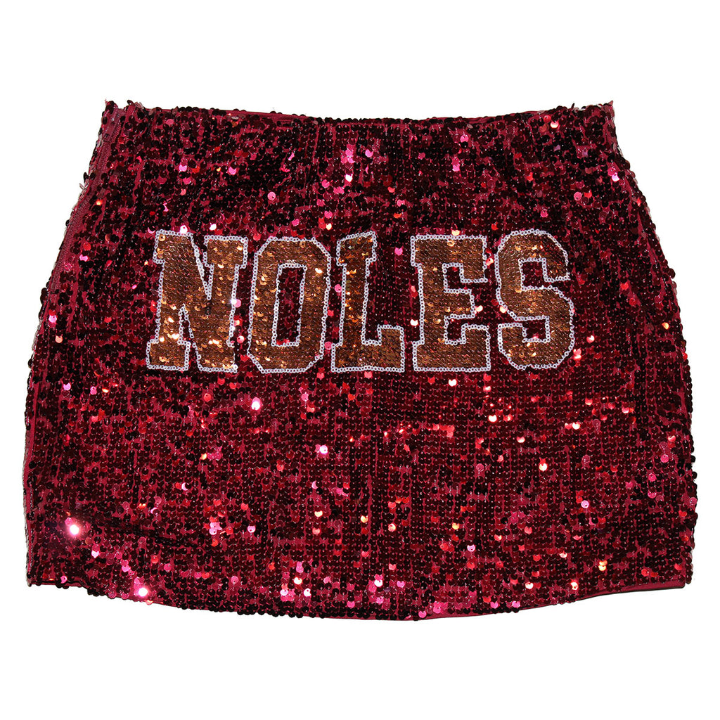 Hype & Vice Women's Noles Design Sequin Mini Skirt - Garnet