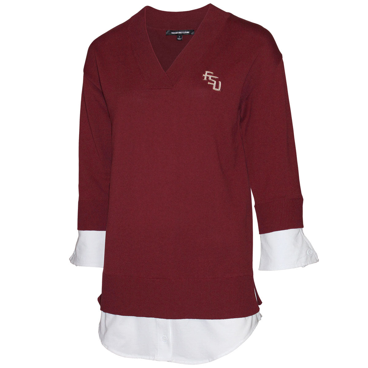 Emerson Street Women's Stacked FSU Sweater - Garnet